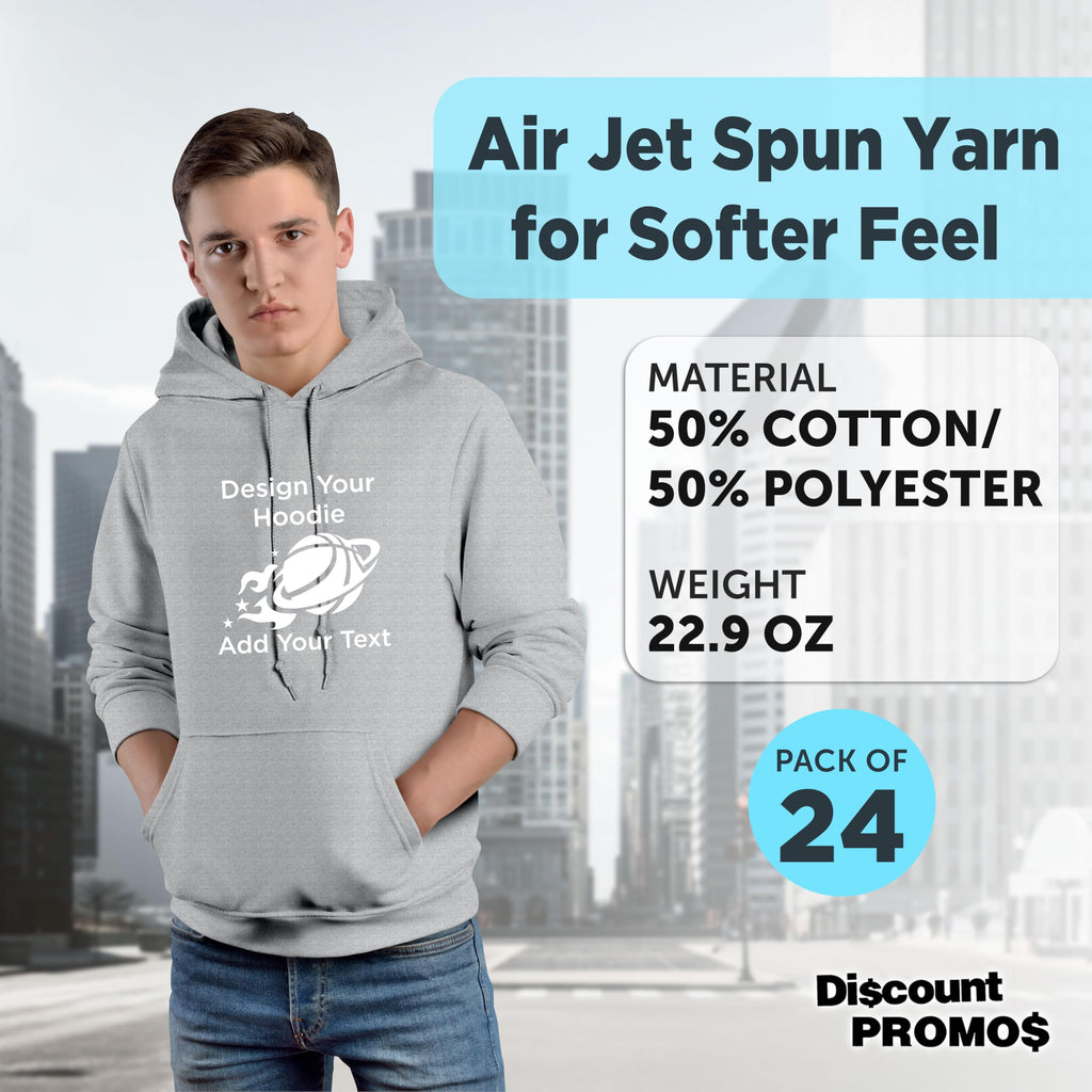 Custom Cotton Hoodie – Sports Grey