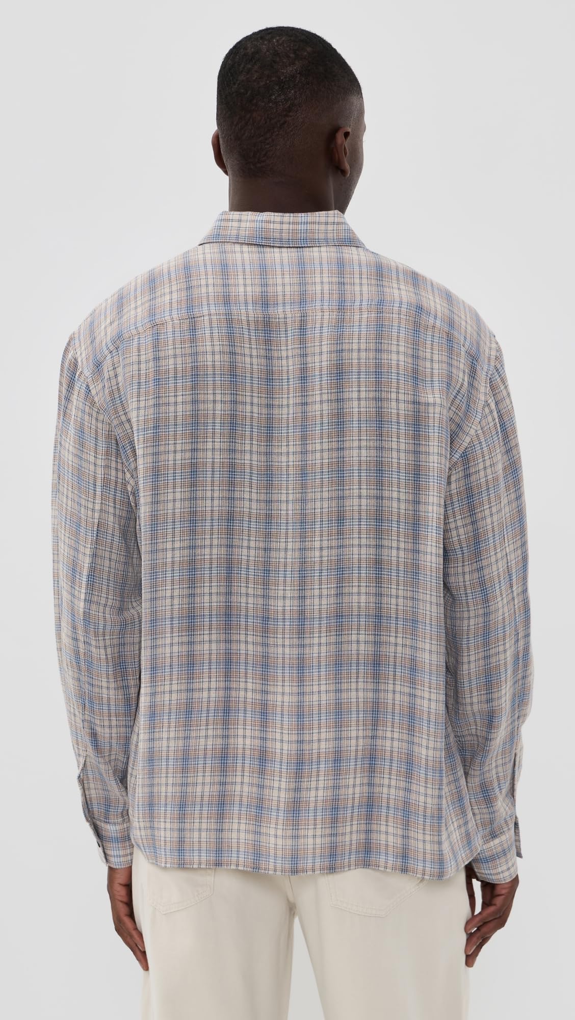 FRAME Men's Linen Blend Plaid Shirt
