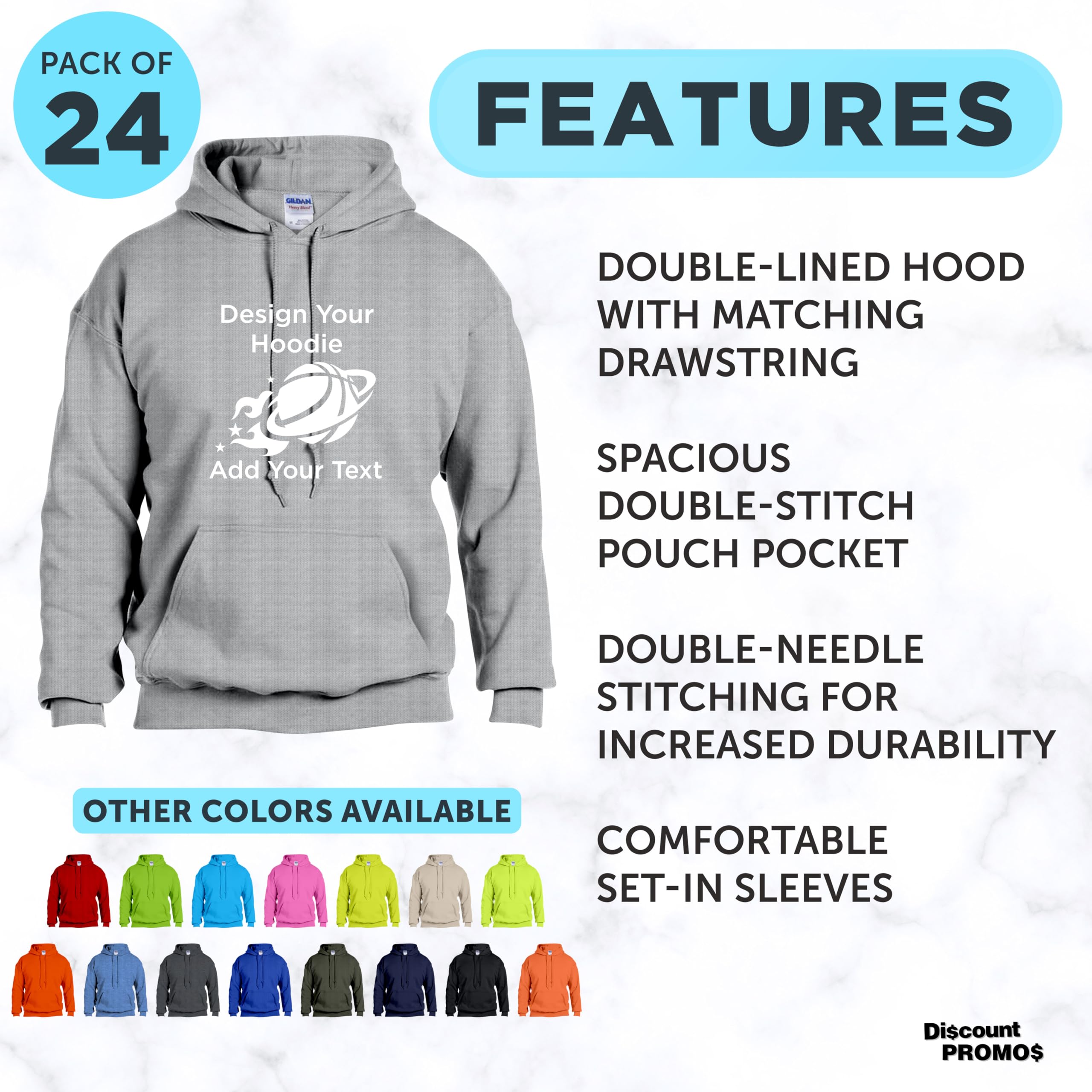 Custom Cotton Hoodie – Sports Grey