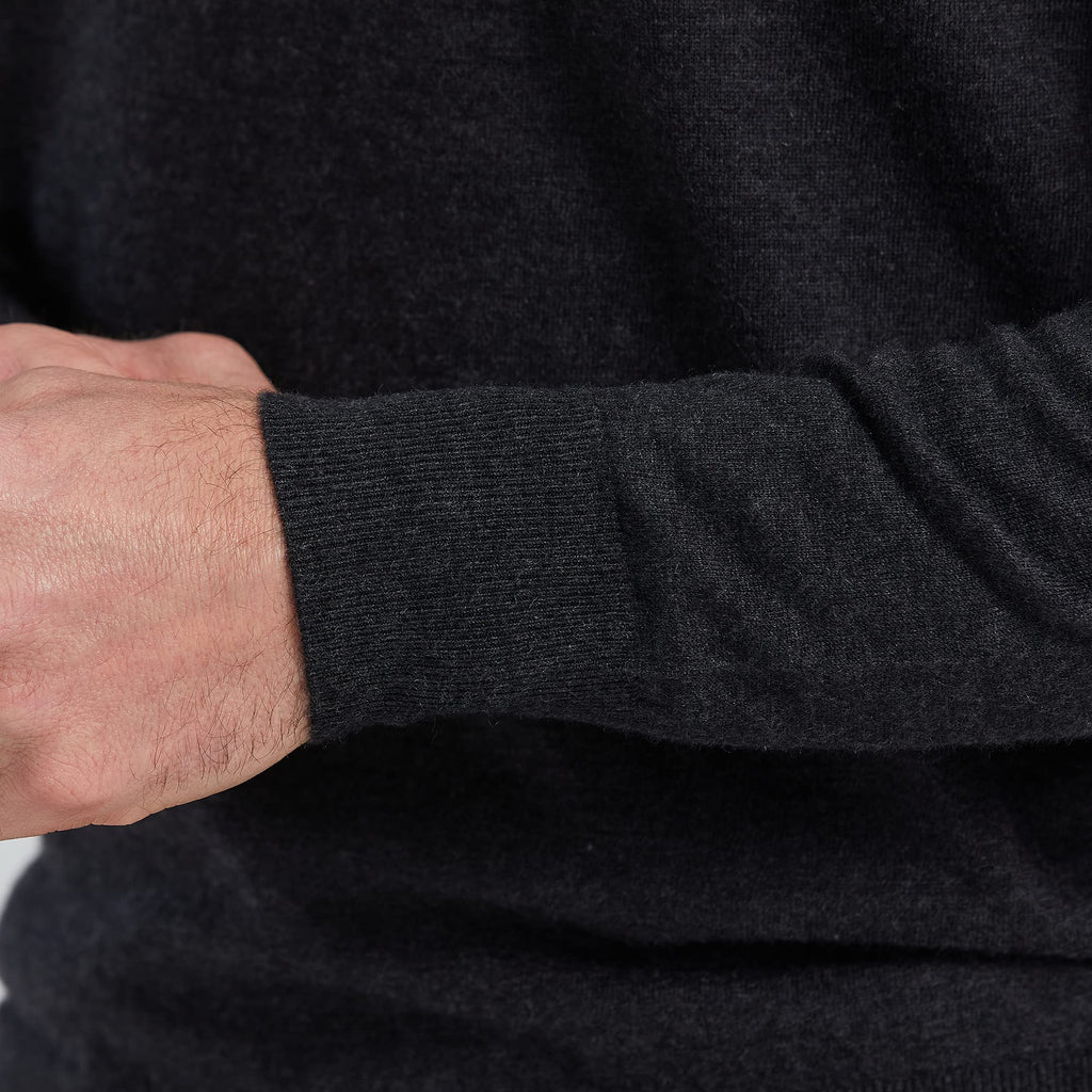 Cashmere Raglan Crewneck Sweater – Dark Grey M