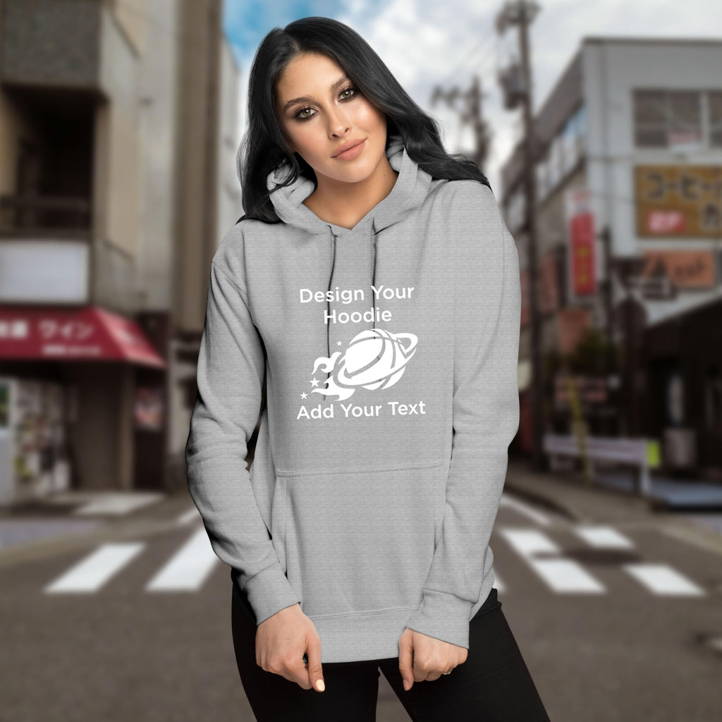 Custom Cotton Hoodie – Sports Grey