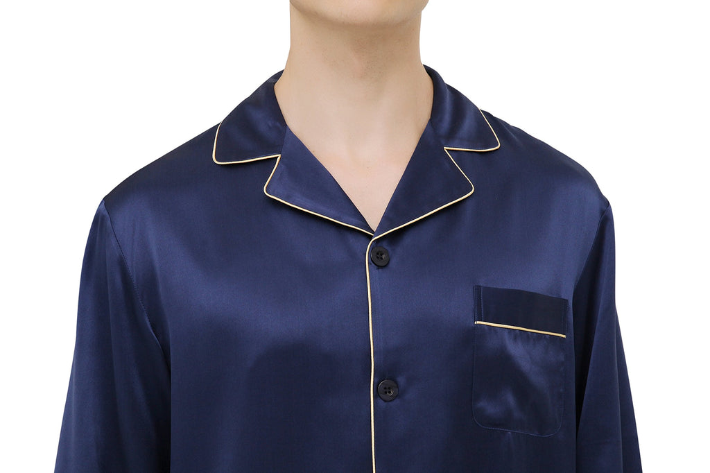 Silk Pajama Set – Blue L