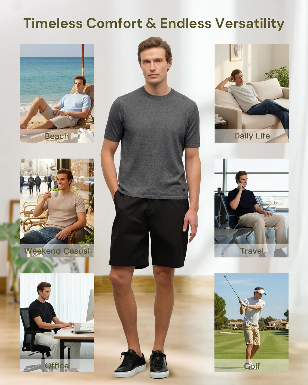 Pima Cotton & Cashmere Knit T-Shirt