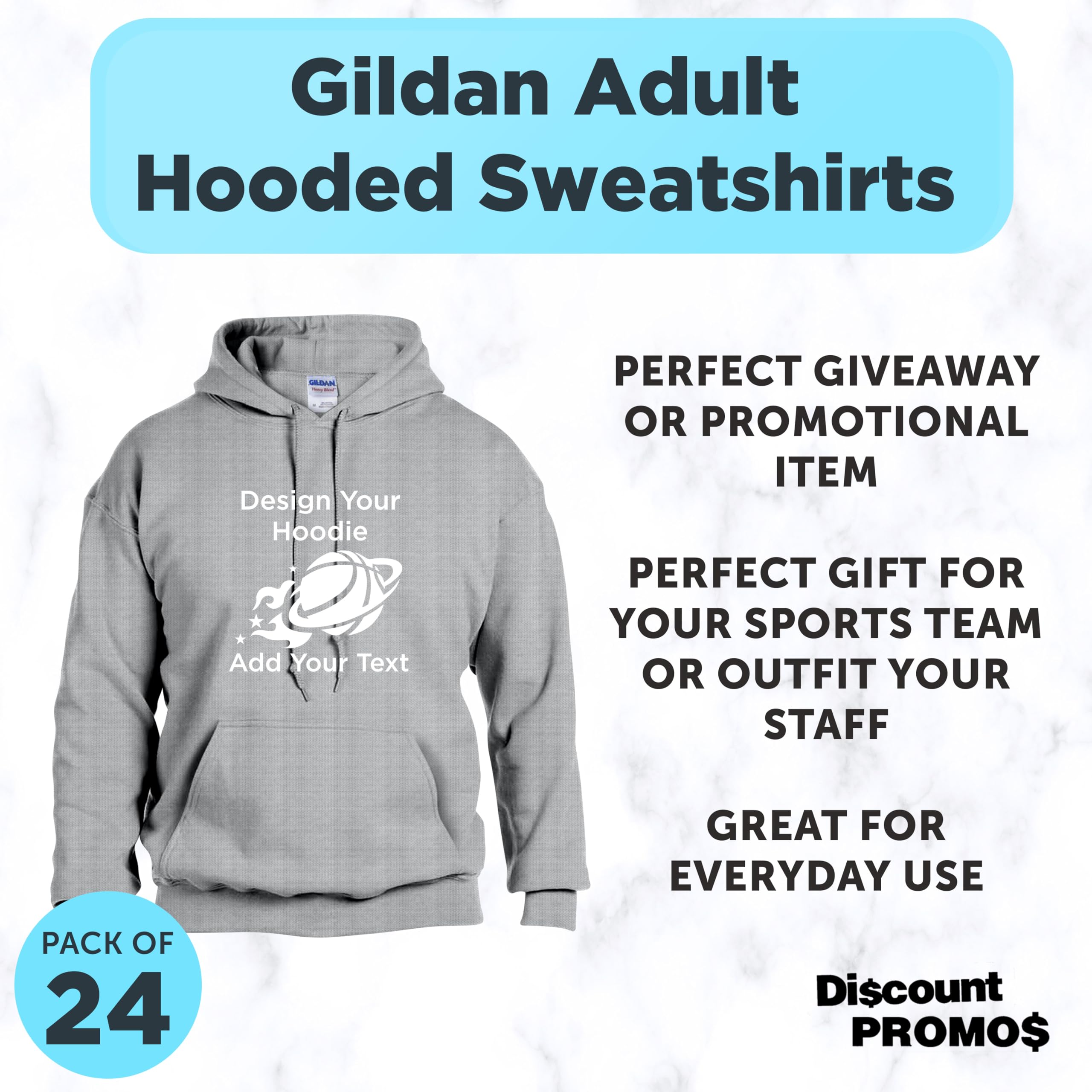 Custom Cotton Hoodie – Sports Grey