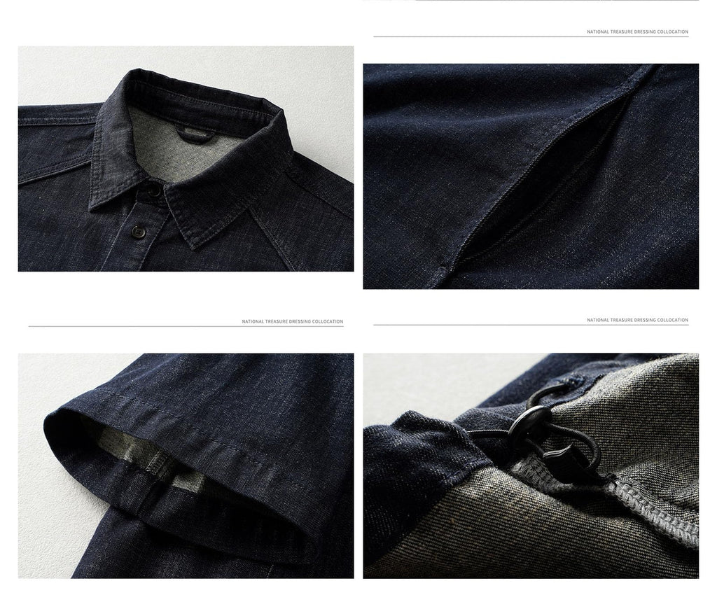 Denim Polo & Shorts Set – Blue 3XL