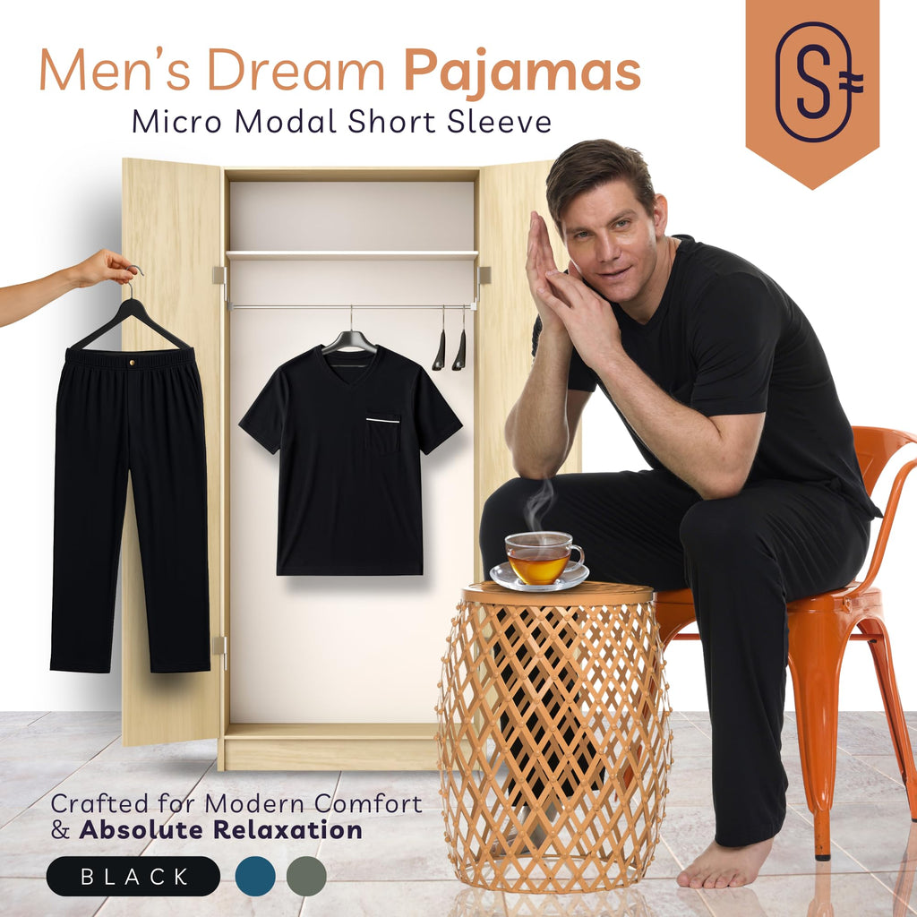 Micro Modal Pajama Set – Black XL