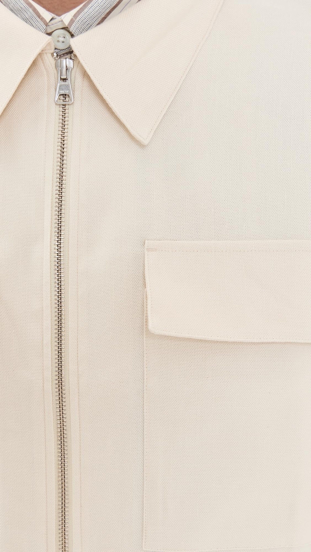 Linen Zip Jacket – Ivory XL