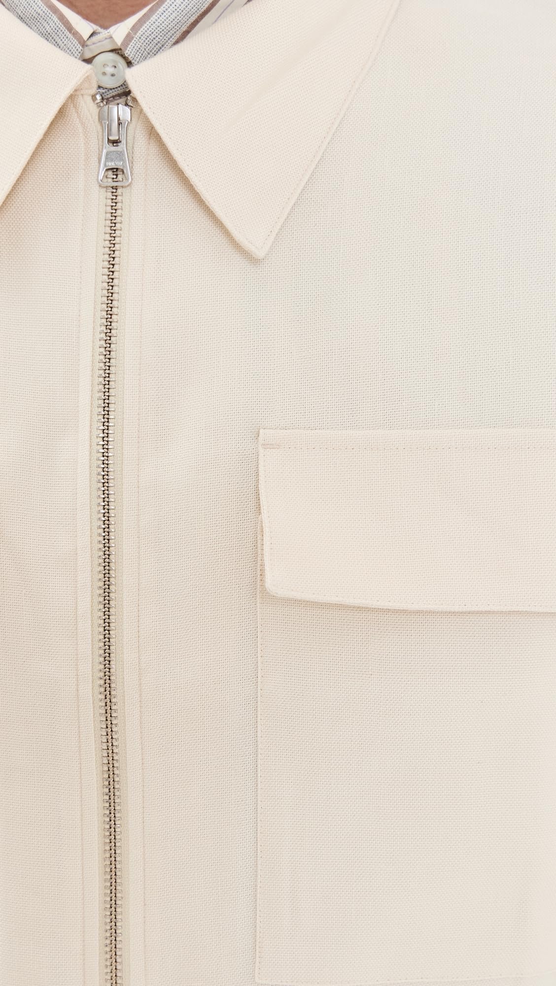 Linen Zip Jacket – Ivory XL