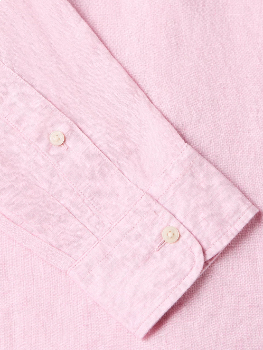 Long Sleeve Linen Button-Down Shirt – Light Pink L