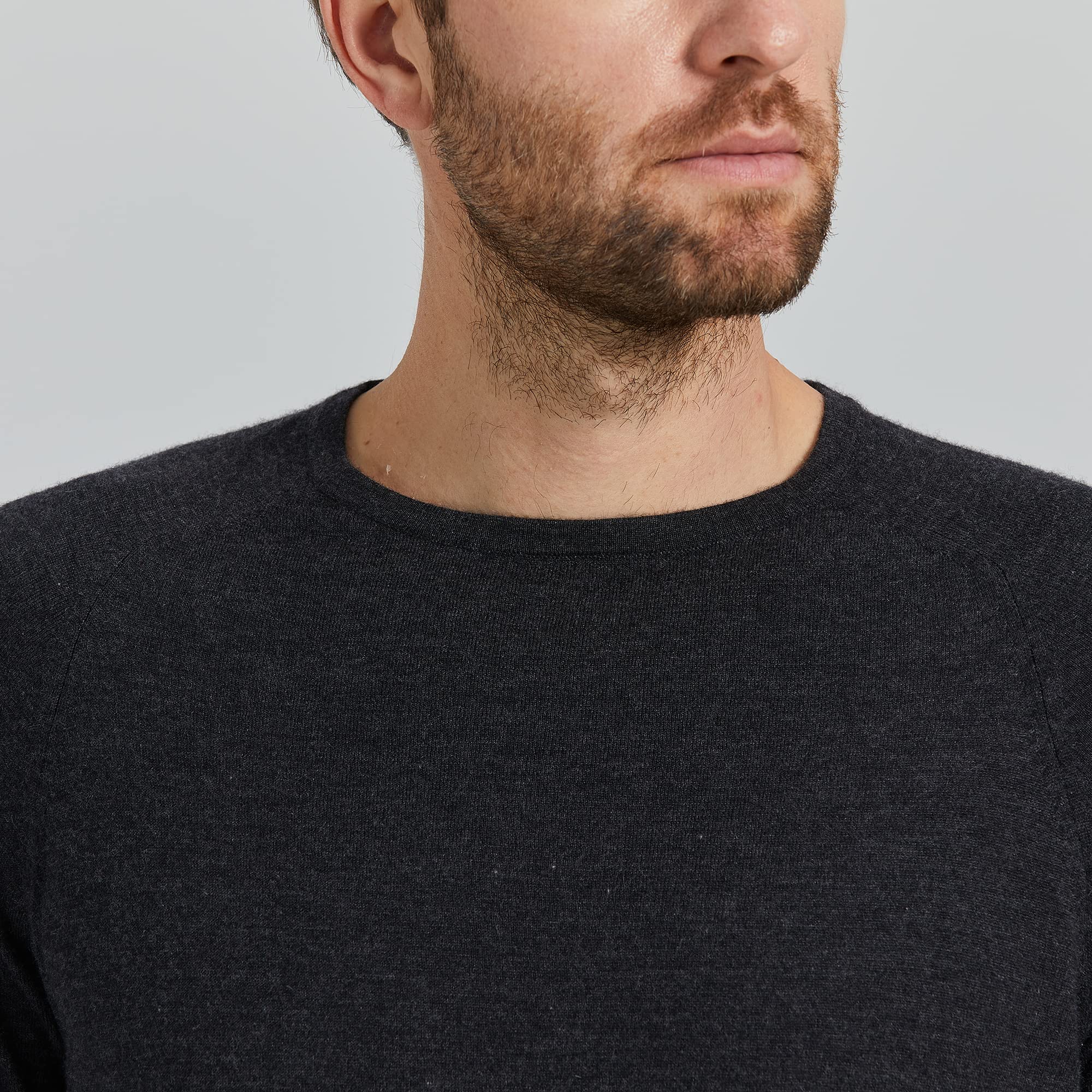 Cashmere Raglan Crewneck Sweater – Dark Grey M